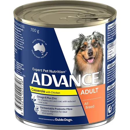 ADVANCE Adult All Breed Wet Dog Food Casserole with Chicken 12x700g Cans