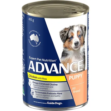 ADVANCE Puppy All Breed Wet Dog Food Chicken with Rice 12x410g Cans