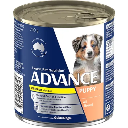 ADVANCE Puppy All Breed Wet Dog Food Chicken with Rice 700g Can