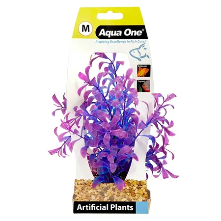 Aqua One Gravel Base Hygrophilia Plastic Plant Blue Medium