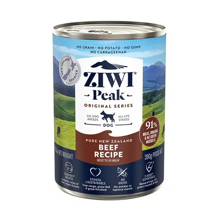 Ziwi Peak Air Dried Beef Adult Dog Can 390gx12