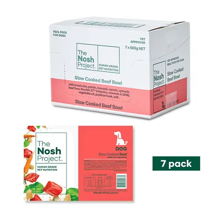 The Nosh Project Beef Bowl Adult Dog Meal 500gx7