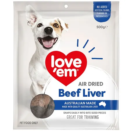 Love Em Air Dried Beef Liver Dog Treat 500g 500g