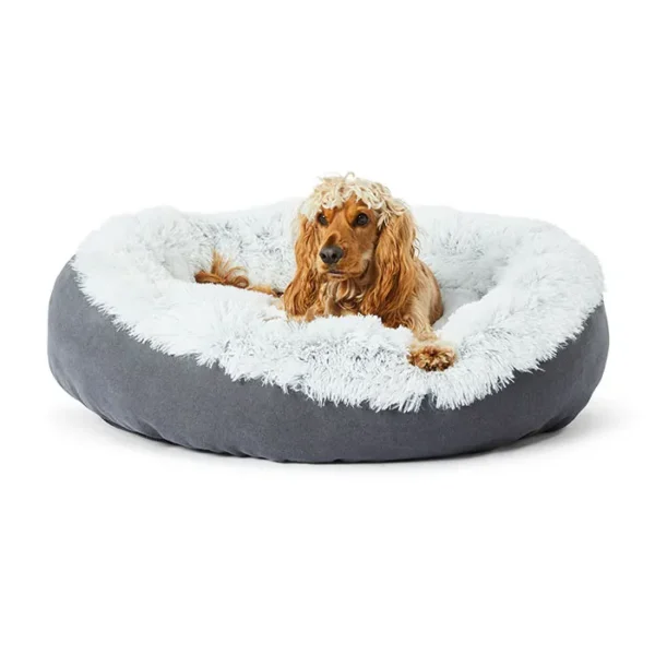 All Day Como Calming Donut Dog Basket Charcoal Large 91x91x27cm