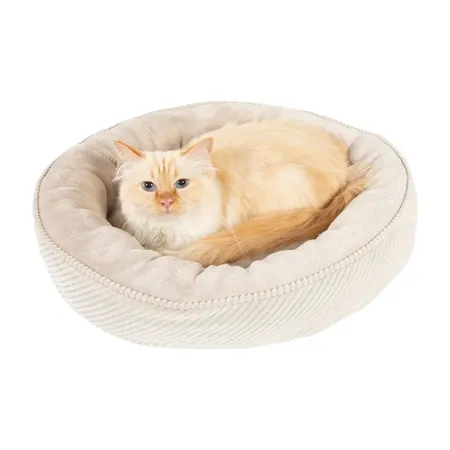 All Day Textured Round Cat Basket Stone 50cm