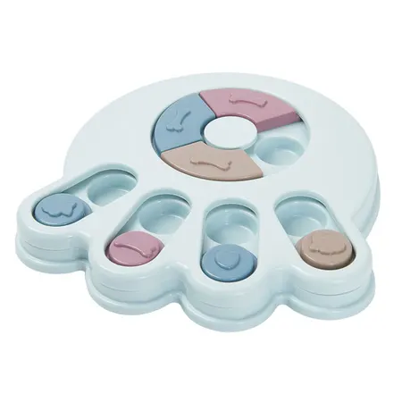 All Day Paw Shaped Easy Pet Puzzle Feeder Baby Blue