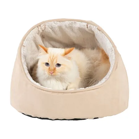 All Day Faux Suede Plush Cat Dome Stone