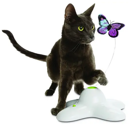 All Day Electronic Flutter Butterfly Cat Toy White