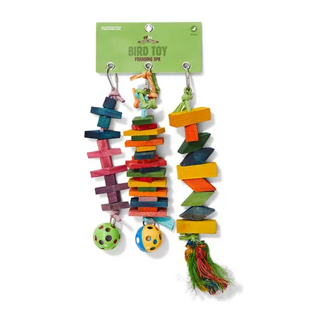 Watson & Williams Wood Chips with Ball & Bell Bird Toy Multi 3PK