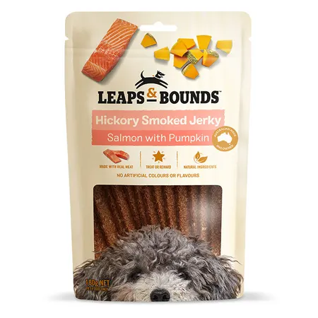 Leaps & Bounds Salmon With Pumpkin Dog Jerky 180g