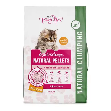 Trouble & Trix Natural Cat Litter Cherry Blossom 10L