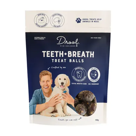 Drool By Dr Chris Brown Teeth and Breath Dog Treat 110g