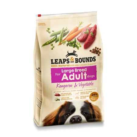 Leaps & Bounds Kangaroo & Vegetable Large Breed Adult Dog Food 15Kg