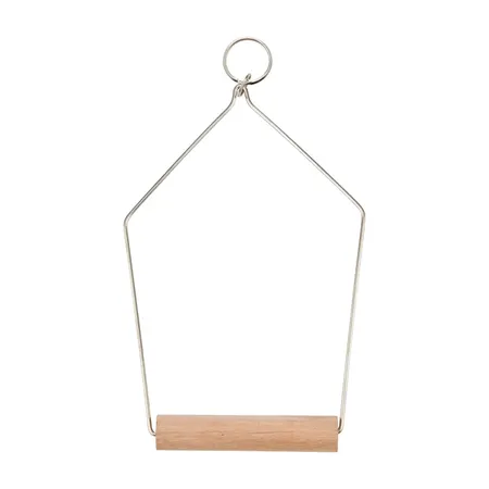 Bird Toy Triangle Wire Swing W/wooden Perch S 21x10.5cm