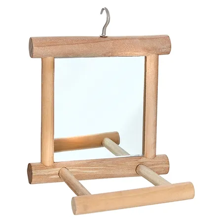 Avi One Wood Framed Mirror Bird Toy With Seat