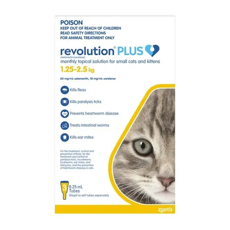 Revolution Plus Small Cat & Kitten Cat Flea,Tick & Worm 3 Pack