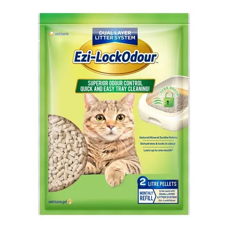 Ezi-Lockodour Natural Mineral Zeolite Cat Litter Pellets 2L