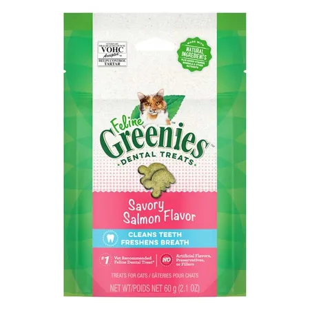 GREENIES Feline Dental Cat Treats Savoury Salmon 60g