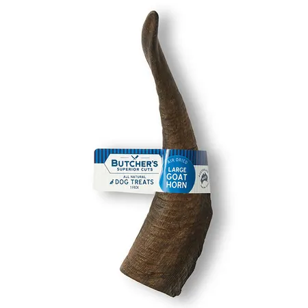 Butcher's Superior Cuts Whole Goat Horn Dog Treat Large