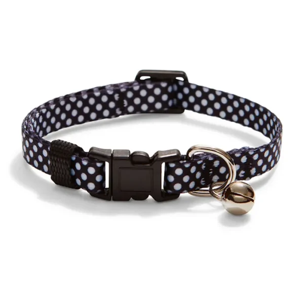 All Day Everyday Dot Breakaway Cat Collar Black 20-30cm