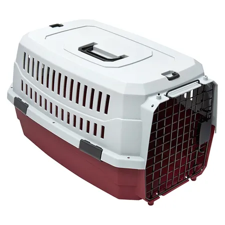 All Day Single Door Dog Carrier Cream Red Medium