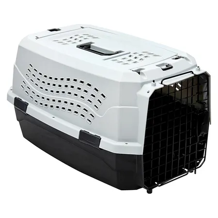 All Day Double Door Dog Carrier Silver Grey Medium