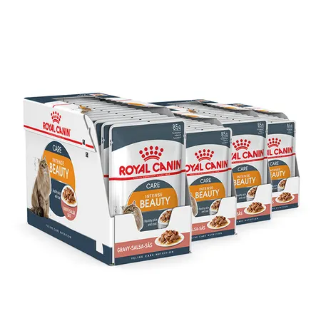 Royal Canin Care Intense Beauty Gravy Cat Food Pouch 85g x 48