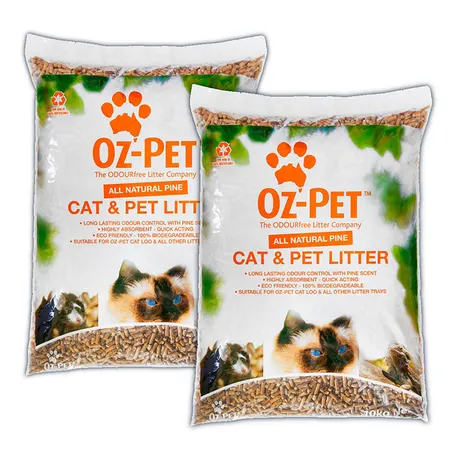 Oz-Pet All Natural Pine Cat Litter 10kg x 2