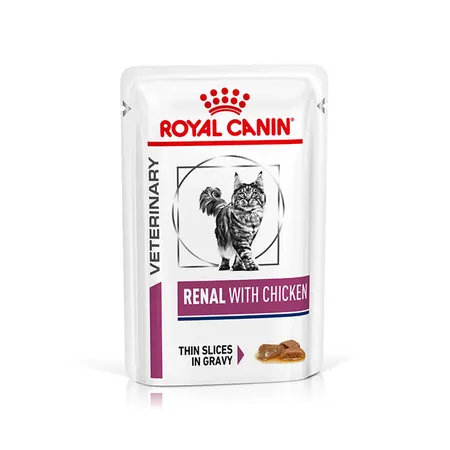 Royal Canin Veterinary Renal Chicken Adult Cat Pouch 85g x12