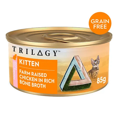 Trilogy Chicken in Bone Broth Kitten Can 85gx24